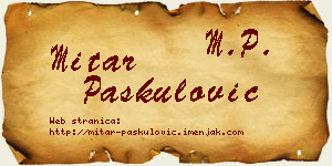 Mitar Paskulović vizit kartica